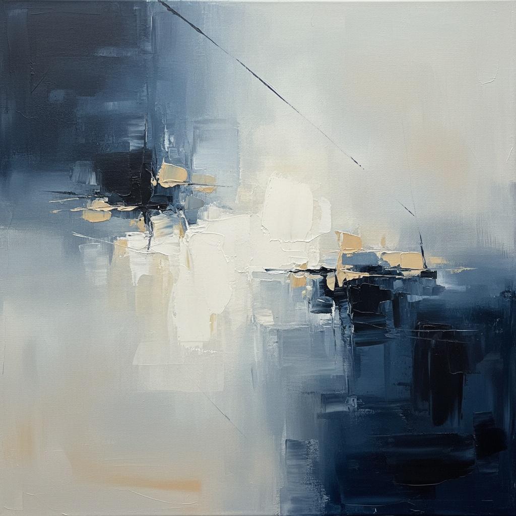 Fragmented Horizon Of Midnight Indigo And Piercing Alabaster Light — Laurent Fabre