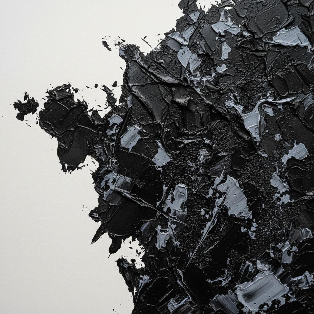 Fragmented Obsidian: A Monochromatic Study Of Tension And Sculptural Chaos — David Moreau