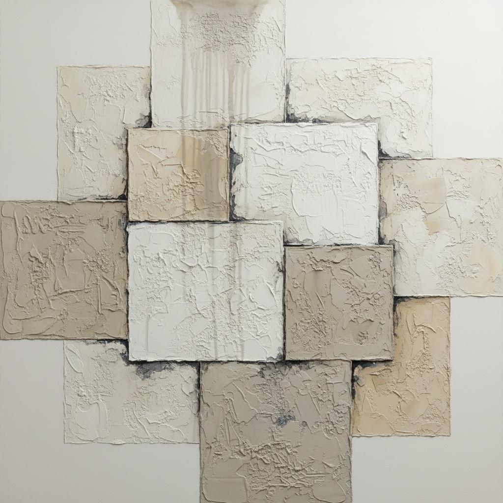 Monolithic Serenity: A Sculptural Assemblage Of Textured Alabaster And Silent Strata — David Moreau