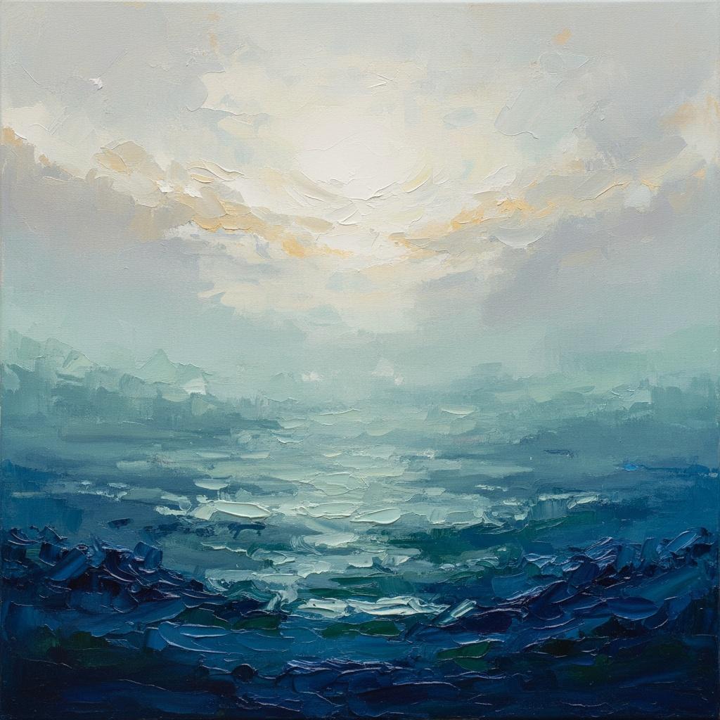 Ephemeral Dawn's Dialogue Between Indigo Depths And Radiant Atmospheric Veil — Christian Noiret