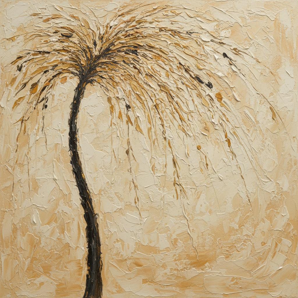 Ethereal Willow In Ochre Tones: A Monumental Study Of Organic Serenity — Laurent Roche