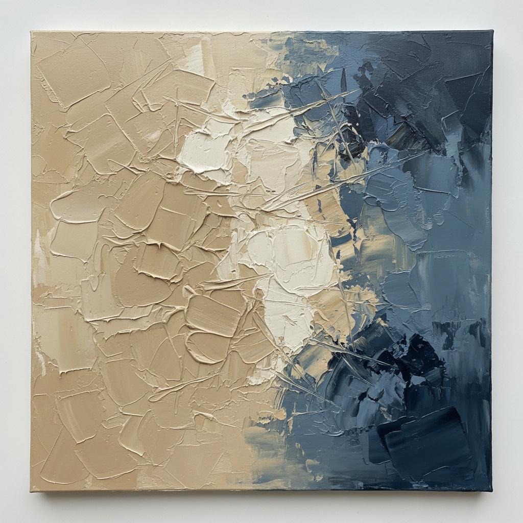 Fragmented Tectonic Layers In Sand And Slate: A Monumental Impasto Study — David Moreau