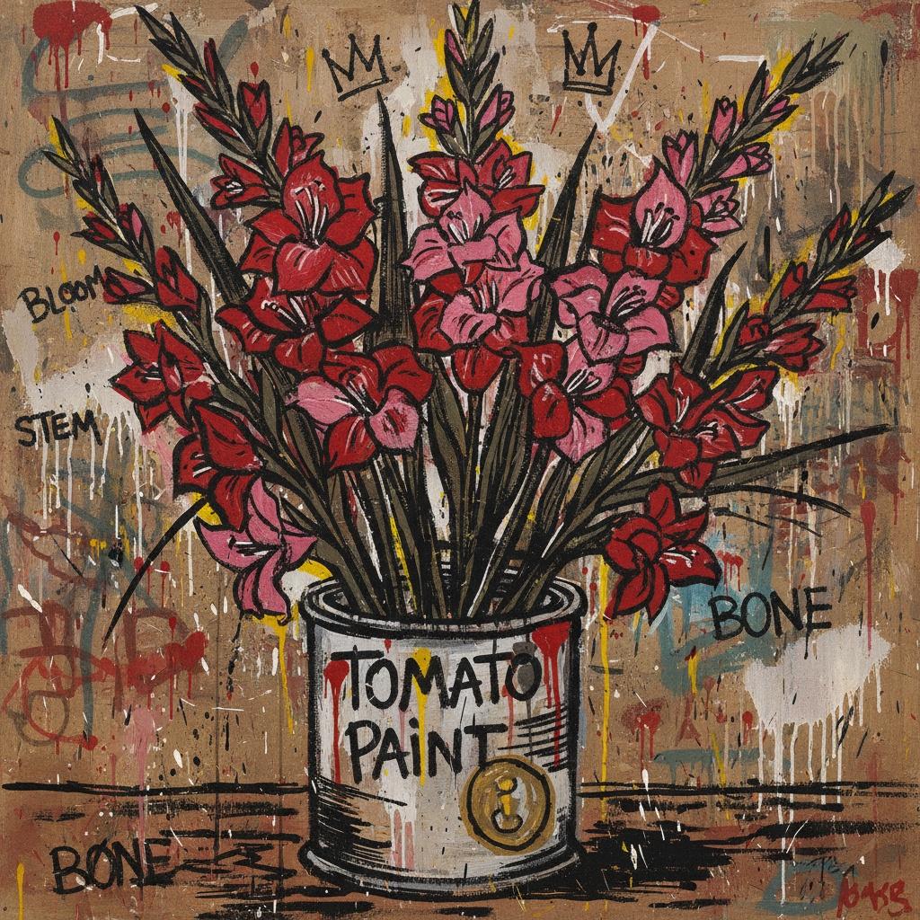 Crimson Echoes In Distressed Bloom: A Singular Study Of Nostalgic Floral Spontaneity — Laurent Caron