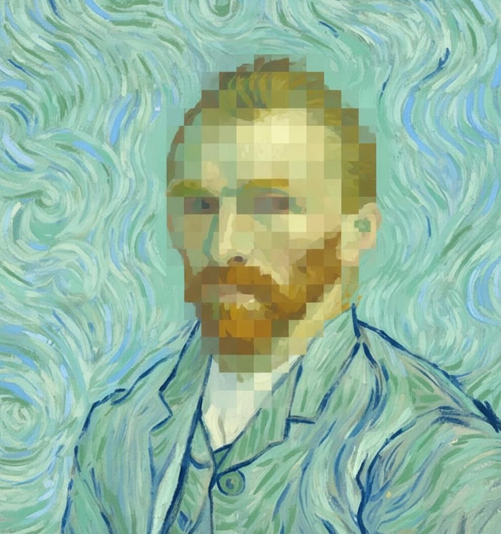 Anima Frammentata In Vortici Teal: Un Mosaico Digitale Unico Di Memoria Senza Tempo — Olivier Lambert