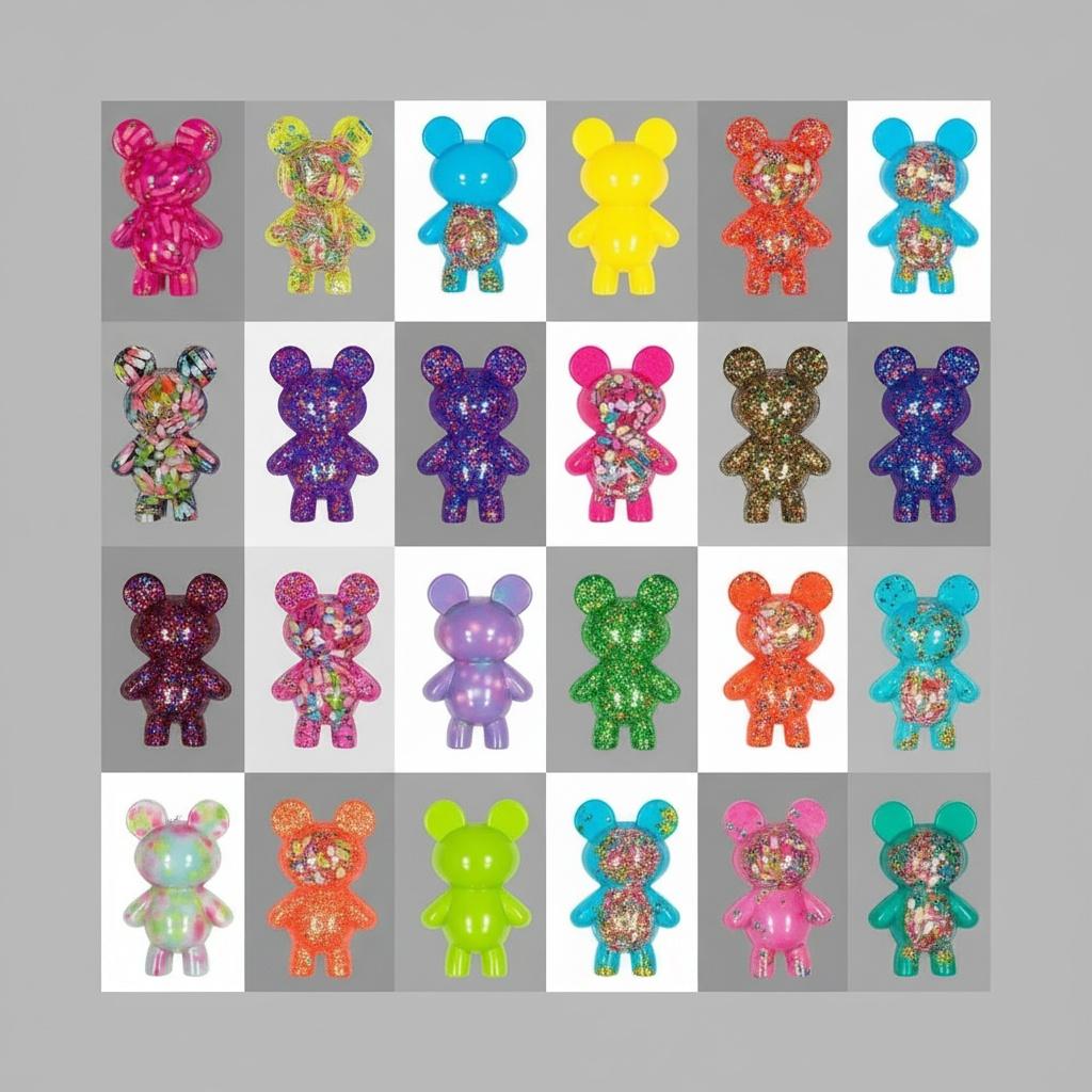 Prismatic Totems In Geometric Order: A Singular Symphony Of Polychromatic Joy — Pauline Sanchez