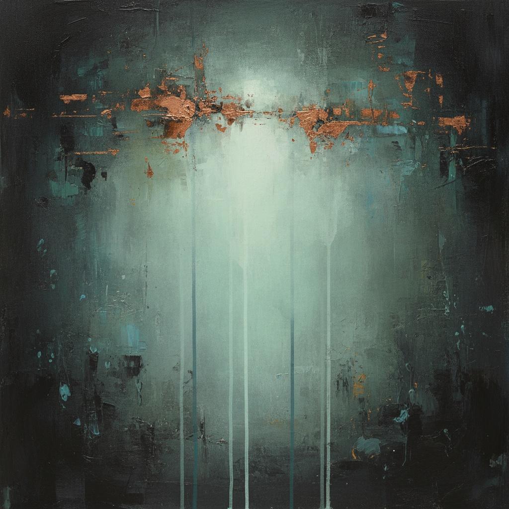 Horizon De Cuivre Éthéré : Une Étude Monumentale En Cyan Lumineux Et Bronze Patiné — Laurent Fabre