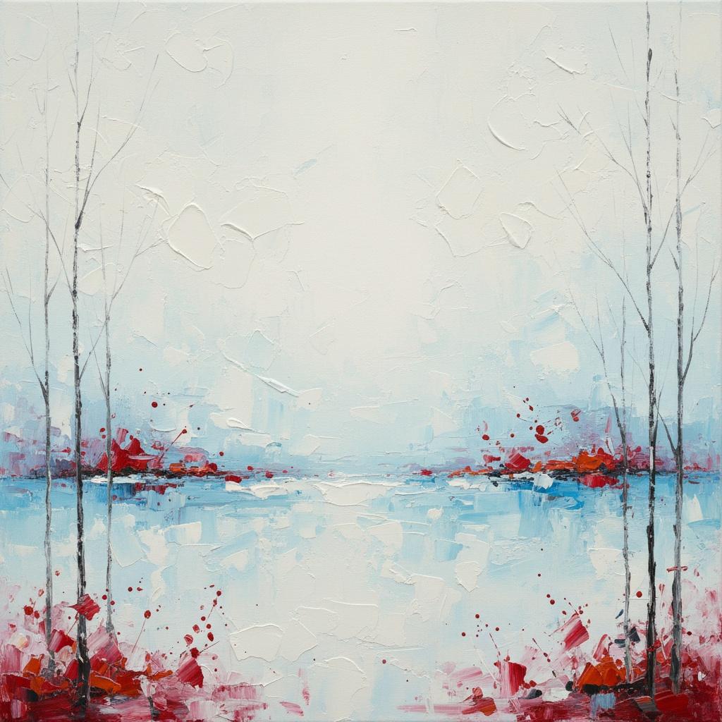 Karmesinrote Echos Inmitten Der Ätherischen Stille Eines Gefrorenen Winterhorizonts — Christian Noiret
