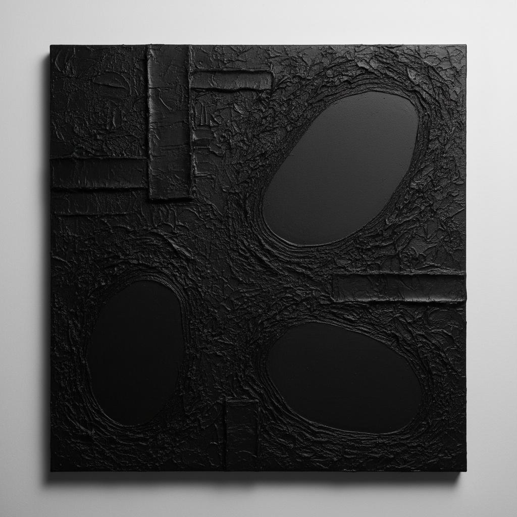 Monolithische Schatten: Eine Singuläre Studie Von Obsidian-leerräumen Und Urzeitlichen Texturen — David Moreau