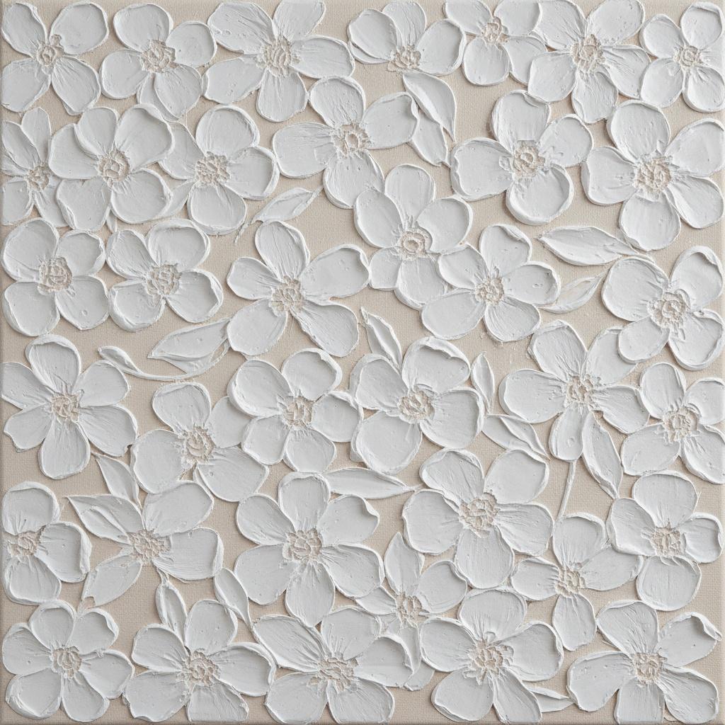 Ethereal Ivory Relief: A Sculptural Meditation On Organic Floral Topography — David Moreau