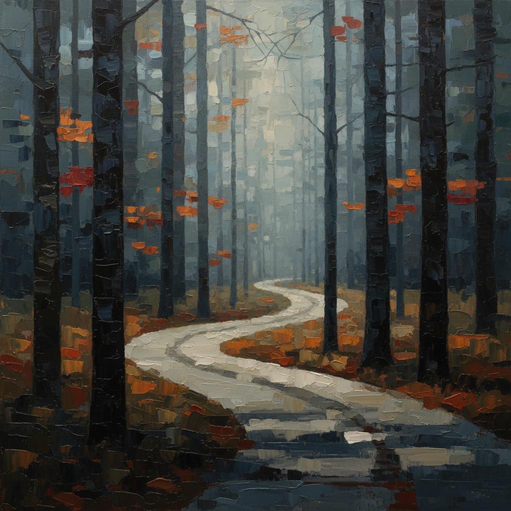 Convergenza Del Sentiero Silenzioso: Un Monolito Autunnale — Jacques Villedieu