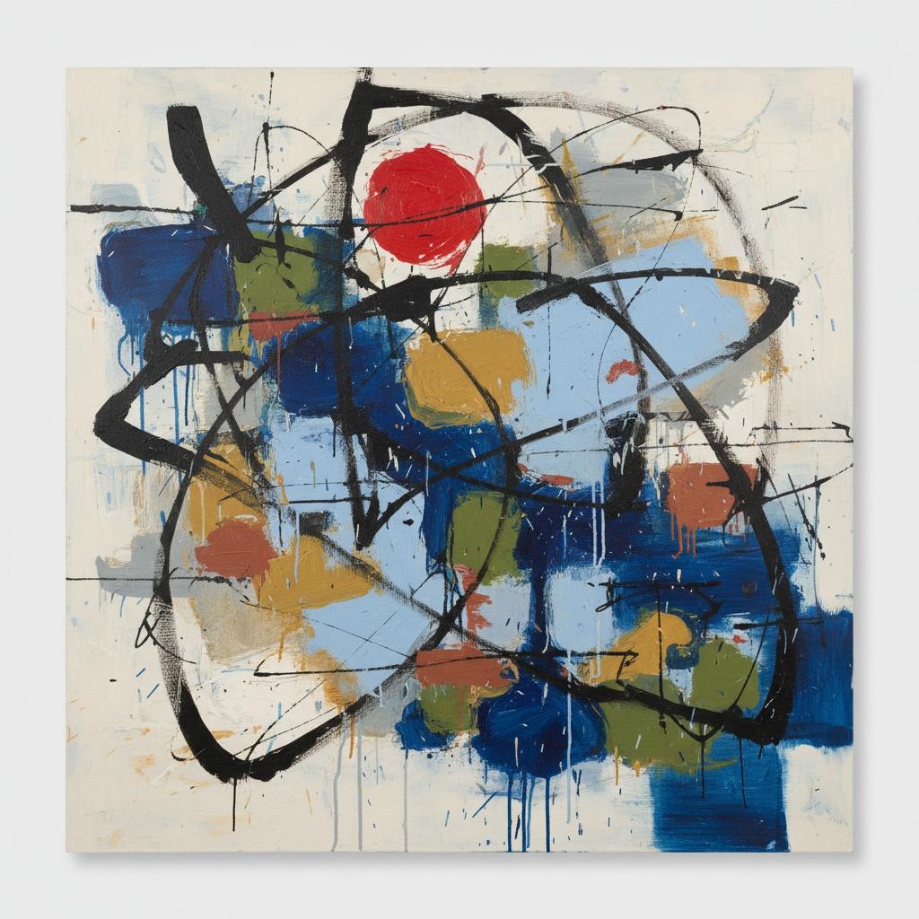 Crimson Orbit Amidst The Kinetic Chaos Of Intertwined Midnight Gestures — Christian Noiret