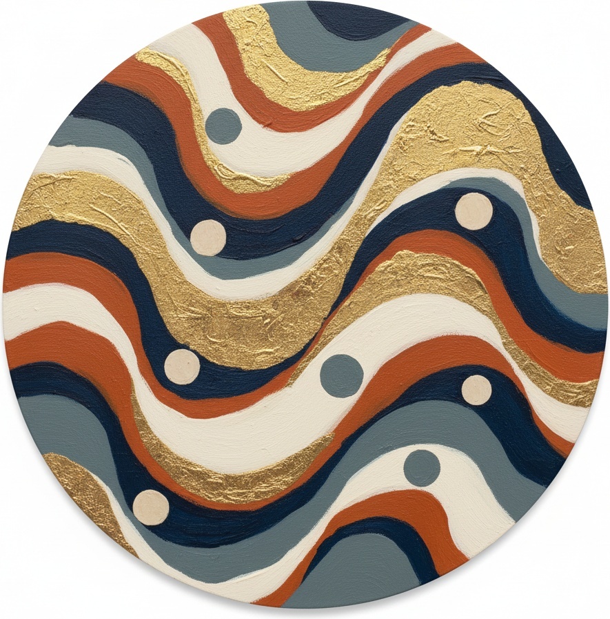 Celestial Resonance: A Meditative Symphony Of Gilded Waves And Deep Oceanic Tones — Laurent Fabre