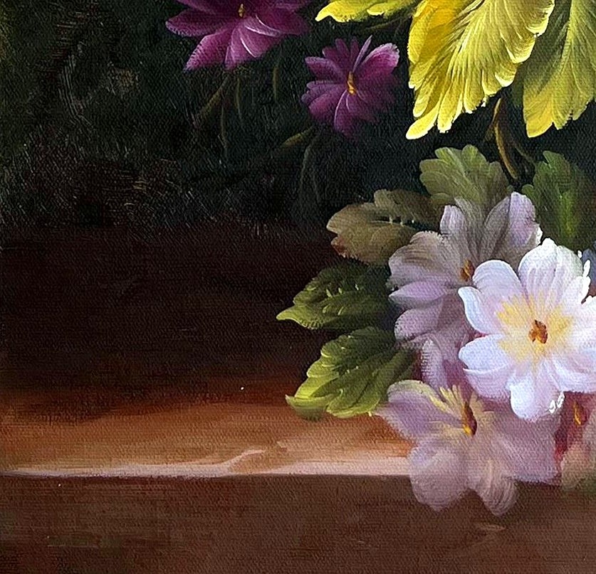 Romantic Floral Still Life with Peonies - detail