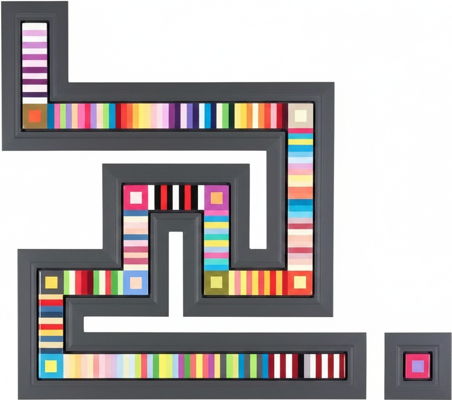 Chromatic Labyrinth In Charcoal: A Singular Study Of Geometric Order And Rhythmic Precision — Jean-paul Blanchet