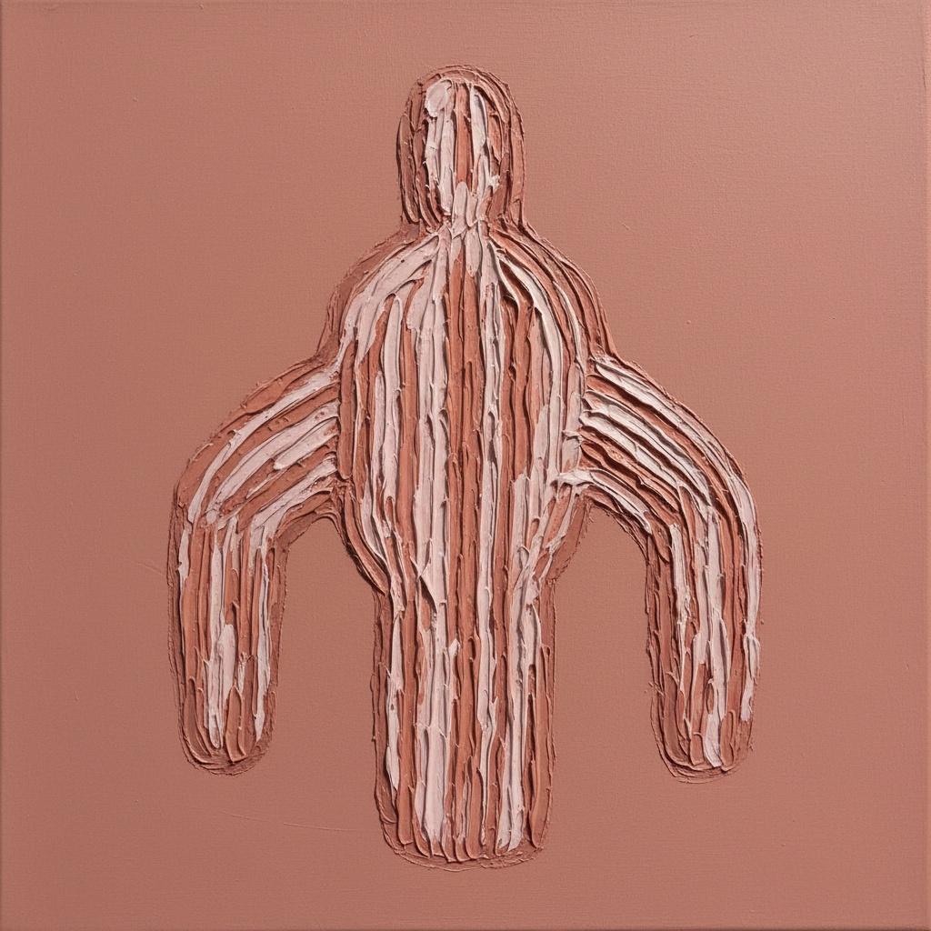 Eterisk Monolitt I Terracotta: En Skulpturell Studie Av En Seren Menneskelig Form — David Moreau