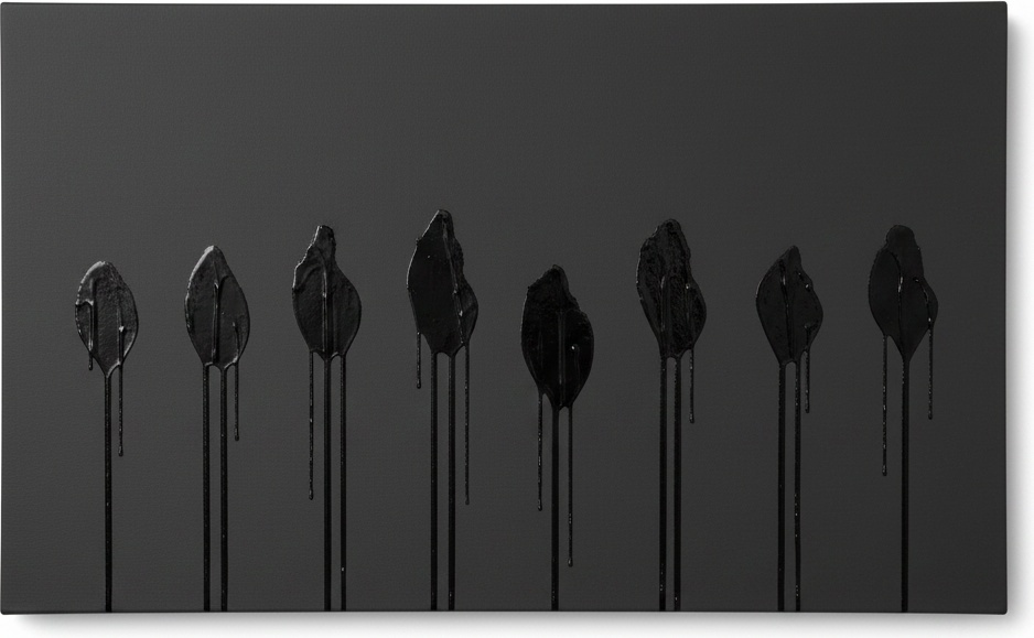 Seven Echoes Of Viscosity: A Monochromatic Study In Controlled Descent And Form — Laurent Garnier