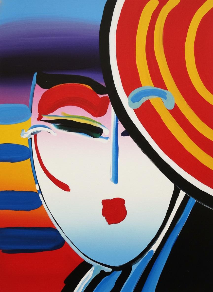 Celestial Radiance In Crimson Arcs: A Monumental Study Of Abstract Serenity — Charles Delorme