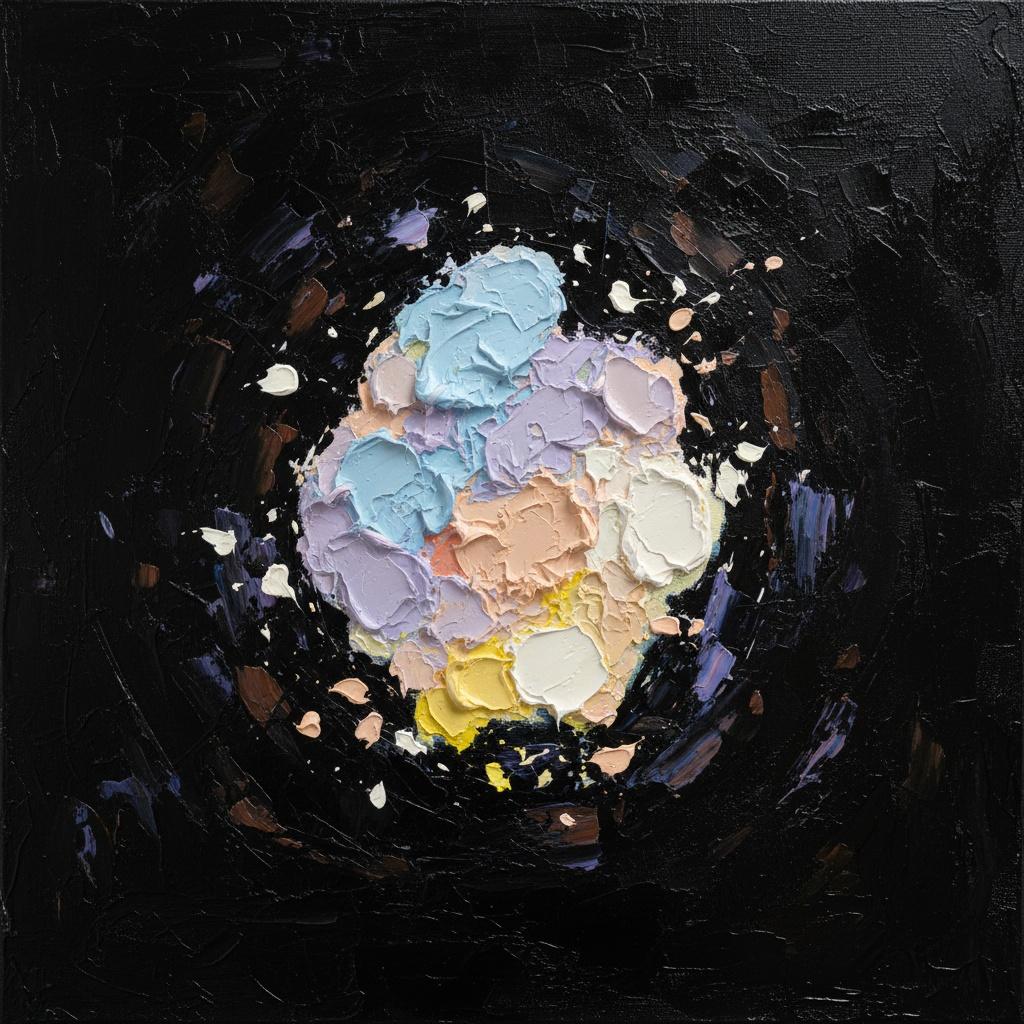 Celestial Core: A Monumental Impasto Study Of Light Emerging From The Infinite Void — Christian Noiret