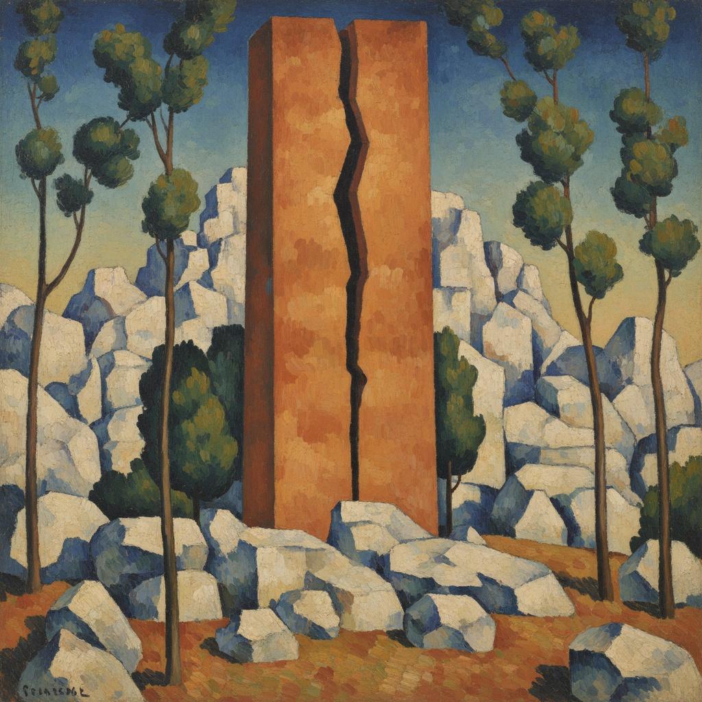 Monolith Of Eternal Endurance: A Study In Ochre And Form — Marc Duvallier