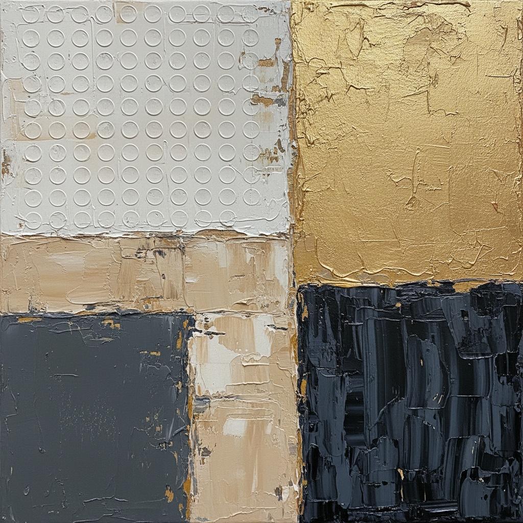 Fragmented Monolith: A Singular Study In Gilded Texture And Geometric Tension — David Moreau