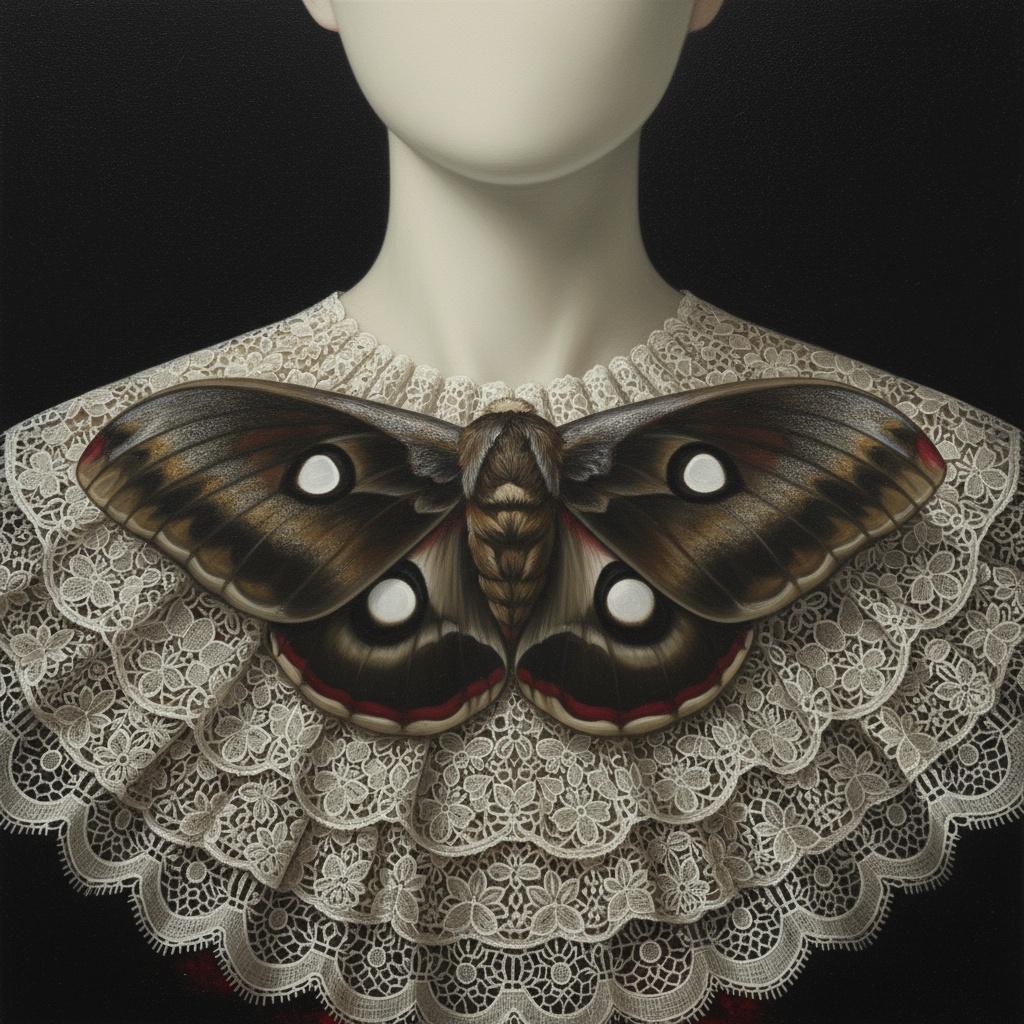 Ephemeral Elegance: A Monochromatic Study Of Velvet Wings And Alabaster Lace — Laurent Baudry