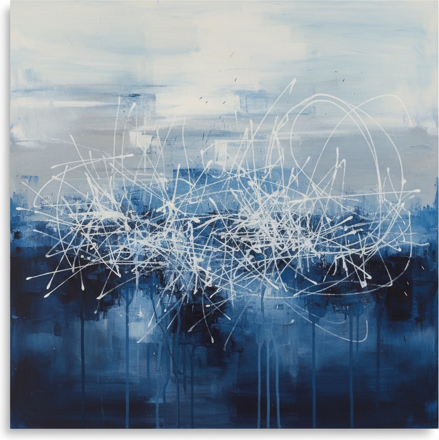 Indigo Stratification: Ephemeral Traces Against The Overcast Zenith's Deep Echoes — Christian Noiret