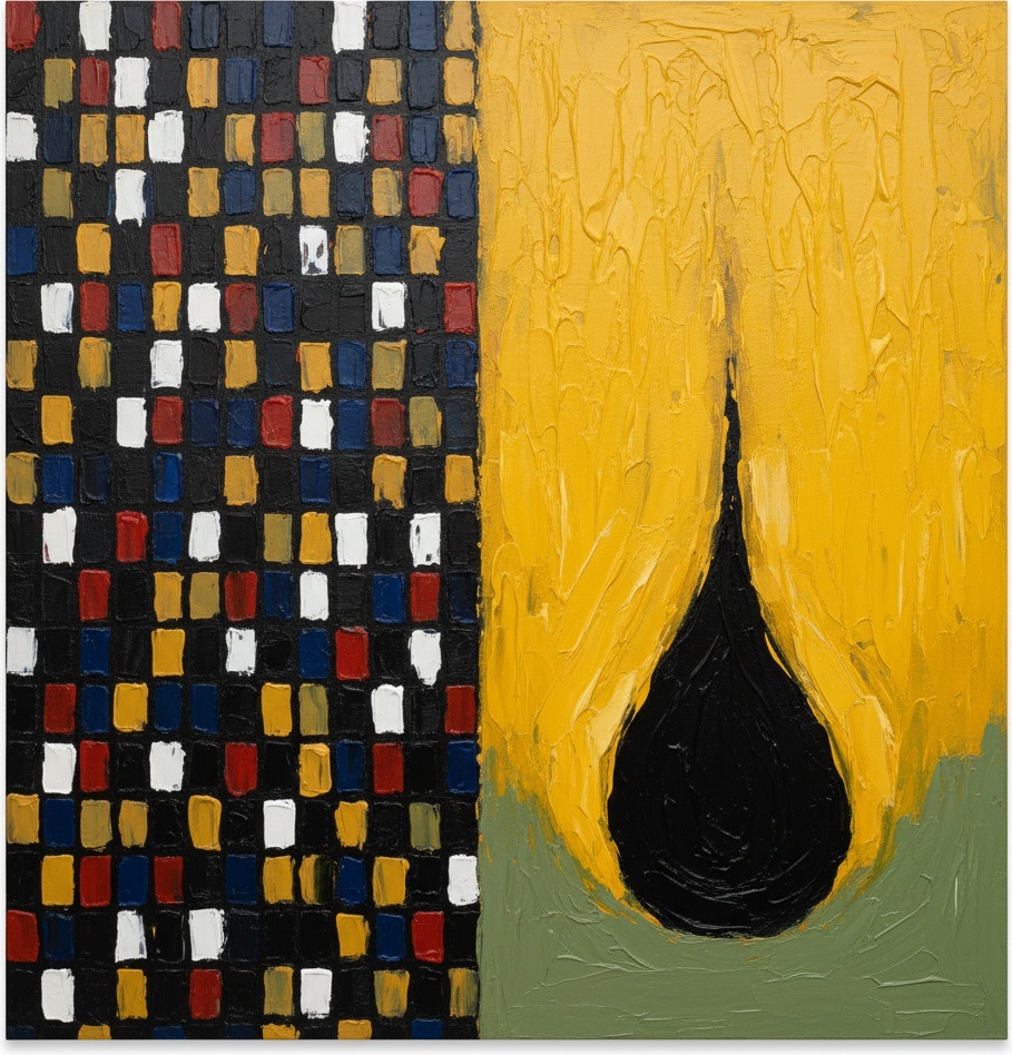 Dichotomy Of Structure: Grid Logic Meeting Ethereal Impasto Bloom — Christian Noiret
