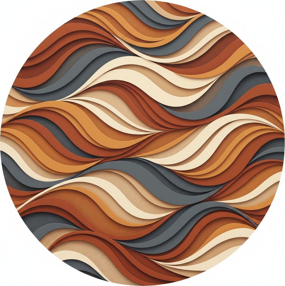 Ethereal Strata: A Meditative Symphony Of Earthly Tones And Circular Motion — Laurent Fabre