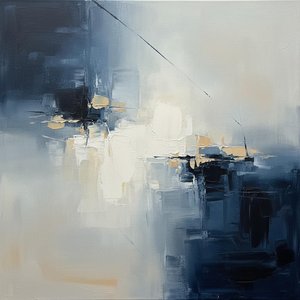Fragmented Horizon Of Midnight Indigo And Piercing Alabaster Light — Laurent Fabre