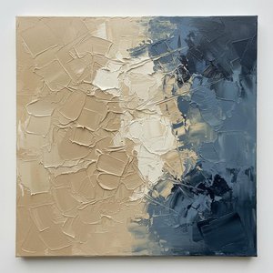 Fragmented Tectonic Layers In Sand And Slate: A Monumental Impasto Study — David Moreau