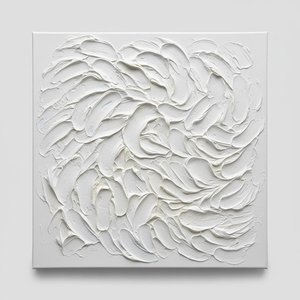 Ethereal Swirl Of Ivory Relief: A Monumental Study In Sculptural White Impasto — David Moreau