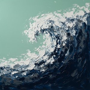 Impeto Monumentale Di Blu Navy E Spuma Di Mare In Un Unico Capolavoro Impasto — David Moreau