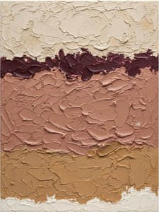Geschichtete Erde: Eine Monumentale Studie In Burgunderrot Und Altrosa-impasto — David Moreau