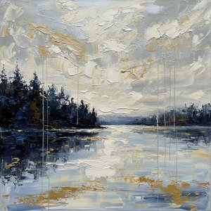 Sombras Efímeras Sobre Aguas De Pizarra: Un Estudio Monumental De Impasto Y Luz