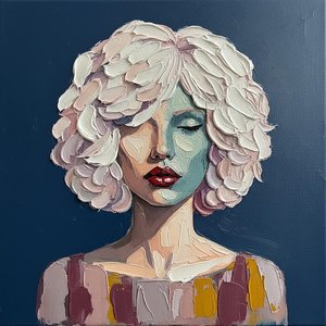 Monolithe Éthéré : Une Étude Sculpturale En Bleu Marine, Crème Et Ombres De Minuit