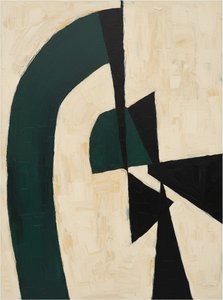 Monolithic Echoes Of Emerald And Shadow In A Fragmented Abstract Composition — Laurent Fabre
