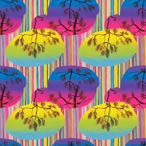 Chromatic Rhythm Of Silhouetted Pines In An Infinite Psychedelic Tessellation — Clément Hardy