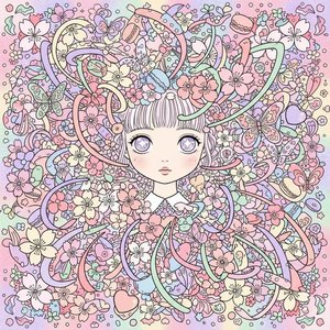 Florecimiento Etéreo: Una Visión Singular De Pétalos Serenos Y Sueños Pastel Flotantes