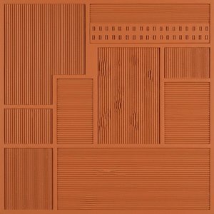 Architectural Echoes In Terracotta: A Study Of Structured Line And Earthly Resonance. — Laurent Vionnet, Minimalist Art