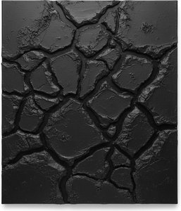 Monolithic Fragments Of Ancient Basalt In A Somber Charcoal Relief — David Moreau