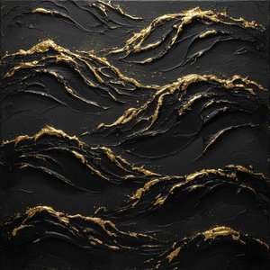 Gilded Topography: A Monumental Study Of Obsidian Waves And Liquid Gold — David Moreau