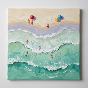 Ethereal Tides Of Serenity: A Sculptural Impasto Study Of Coastal Solitude — David Moreau