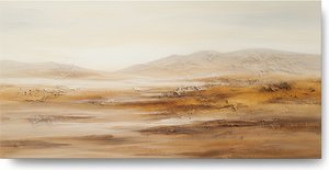 Ephemeral Horizons: A Study in Ochre Haze and Deep Contemplative Silence