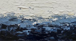 Stratification Éthérée De Marées De Minuit Et De Crêtes D'ivoire Lumineuses En Impasto Épais