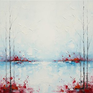 Crimson Echoes Amidst The Ethereal Silence Of A Frozen Winter Horizon — Christian Noiret