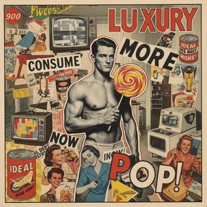 Fragmented Desires: A Monumental Collage of Mid-Century Consumerism and Anatomical Tension