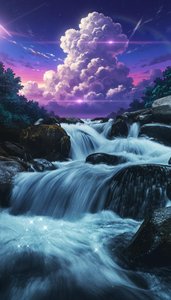 Celestial Cascades: The Indigo Zenith — Aurélie Dubois