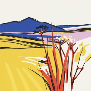 Saffron Horizons And The Rhythmic Silhouette Of Abstracted Botanical Forms — Yann Lambert