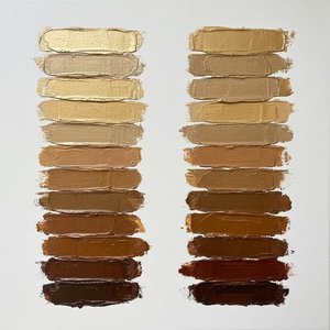 Monolittiske Jordtoner: En Meditativ Studie I Teksturert Impasto Og Vertikal Symmetri