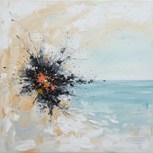 Fracture Éphémère : Une Convergence Explosive D'ombres De Fusain Et De Lumière Éthérée